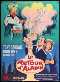 8t0774 BRASS BOTTLE French 1p 1964 Grinsson art of Tony Randall, Barbara Eden & Burl Ives, rare!