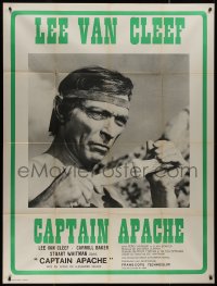 8t0789 CAPTAIN APACHE French 1p 1971 different super close up of intense Lee Van Cleef!