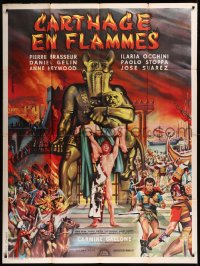 8t0790 CARTHAGE IN FLAMES French 1p 1960 Cartagine in Fiamme, cool different Jean Mascii art!