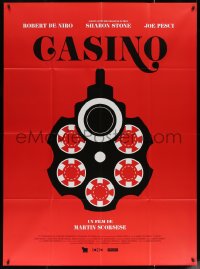 8t0793 CASINO French 1p R2015 Martin Scorsese, different art of revolver wtih gambling chip bullets!