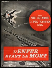 8t0812 COMANDAMENTI PER UN GANGSTER French 1p 1968 art of murdered man & smoking gun, rare!
