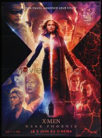 8t0827 DARK PHOENIX French 1p teaser 2019 Marvel Comics, Sophie Turner, X-Men, cool cast montage!