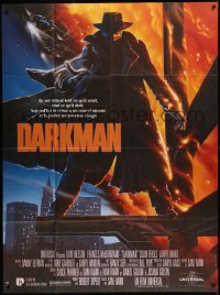 8t0829 DARKMAN French 1p 1990 directed by Sam Raimi, cool Alvin art of masked hero Liam Neeson!