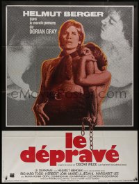 8t0851 DORIAN GRAY French 1p 1973 different image of Helmut Berger with chain naked woman!