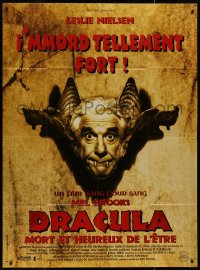 8t0854 DRACULA DEAD & LOVING IT French 1p 1996 Mel Brooks, vampire Leslie Neilsen, different image!