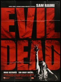 8t0870 EVIL DEAD French 1p R2003 Sam Raimi cult classic, horror art of girl grabbed by zombie!