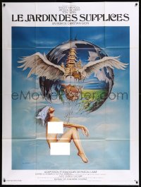 8t0899 GARDEN OF TORTURE French 1p 1976 Siudmak art of nude woman suspended from floating island!