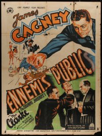 8t0910 GREAT GUY French 1p 1936 cool different art of James Cagney beating up bad guys!