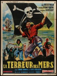 8t0916 GUNS OF THE BLACK WITCH French 1p 1962 great artwork of unconquerable barbarians of the sea!