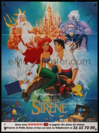 8t1017 LITTLE MERMAID French 1p 1990 great image of Ariel & cast, Disney underwater cartoon!