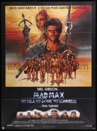 8t1023 MAD MAX BEYOND THUNDERDOME French 1p 1985 Richard Amsel art of Mel Gibson & Tina Turner!