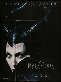 8t1025 MALEFICENT teaser French 1p 2014 cool portrait of creepy Angelina Jolie in the title role!