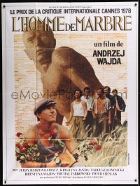 8t1028 MAN OF MARBLE French 1p 1978 Andrzej Wajda's Czlowiek z marmuru, art by Lynch Guillotin!