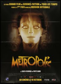 8t1042 METROPOLIS advance French 1p R2011 Fritz Lang classic, Helm as the Maschinenmensch!