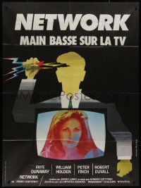 8t1058 NETWORK French 1p 1977 Paddy Chayefsky, Sidney Lumet classic, different art w/Dunaway & Finch!