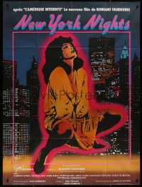 8t1062 NEW YORK NIGHTS French 1p 1984 Watorek art of sexy Corinne Wahl over city skyline!
