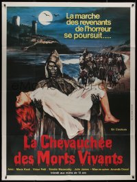 8t1064 NIGHT OF THE SEAGULLS French 1p 1980 wild different art of zombie knight carrying girl!