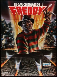 8t1066 NIGHTMARE ON ELM STREET 4 French 1p 1989 different art of Englund as Freddy Krueger by Melki!