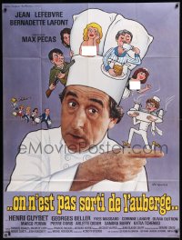 8t1080 ON N'EST PAS SORTI DE L'AUBERGE French 1p 1982 wacky Leo Kouper art of chef Jean Lefebvre!
