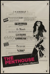 8t0683 PENTHOUSE French 32x47 1967 different image of sexy Suzy Kendall with newspaper reviews, rare!