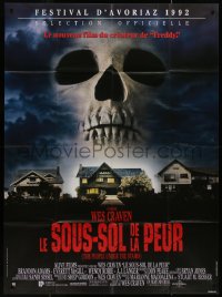 8t1088 PEOPLE UNDER THE STAIRS French 1p 1992 Wes Craven, cool image of huge skull looming over house!