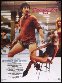 8t1089 PERFECT French 1p 1985 sexy Jamie Lee Curtis & John Travolta working out at the gym!