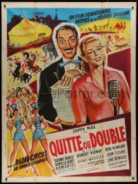 8t1117 QUITTE OU DOUBLE French 1p 1953 great art of Zappy Max over carnival by Georges Allard!