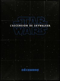 8t1130 RISE OF SKYWALKER teaser French 1p 2019 Star Wars, title over black & starry background!