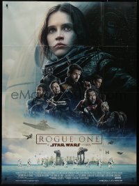 8t1132 ROGUE ONE French 1p 2016 A Star Wars Story, Felicity Jones, top cast montage, Death Star!