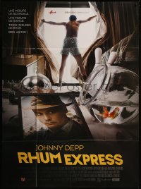 8t1135 RUM DIARY French 1p 2011 Johnny Depp about to jump out window & by fish bowl!