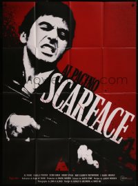 8t1140 SCARFACE French 1p R2013 Al Pacino as Tony Montana with gun, Brian De Palma, Oliver Stone