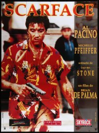 8t1141 SCARFACE French 1p R1980s Al Pacino as bloody Tony Montana, Brian De Palma, Oliver Stone