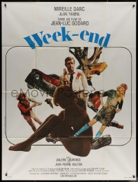 8t1226 WEEK END French 1p 1968 Jean-Luc Godard, great montage with sexy Mireille Darc!