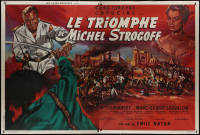 8t0663 LE TRIOMPHE DE MICHEL STROGOFF French 2p 1961 cool Manno art of Curt Jurgens & Capucine!