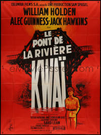 8t0645 BRIDGE ON THE RIVER KWAI French 4p R1963 Holden, Guinness, David Lean WWII classic, rare!