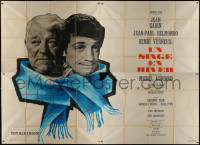 8t0653 MONKEY IN WINTER French 4p 1962 Henri Verneuil's Un singe en hiver, art of Gabin & Belmondo!