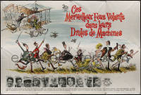8t0641 THOSE MAGNIFICENT MEN IN THEIR FLYING MACHINES French 8p 1965 wacky art of early airplane!