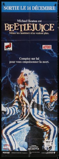 8t0685 BEETLEJUICE French door panel 1988 Tim Burton, wacky different image of Michael Keaton!