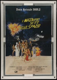 8t0423 BATTLE BEYOND THE STARS Italian 1p 1980 Richard Thomas, Robert Vaughn, Gary Meyer sci-fi art!