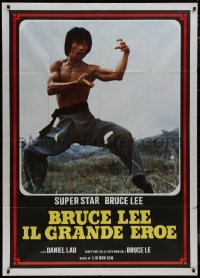 8t0434 BRUCE KING OF KUNG FU Italian 1p 1980 great image of martial arts Super Star Bruce Lee, rare!