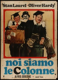 8t0445 CHUMP AT OXFORD Italian 1p R1969 art of Laurel & Hardy in graduation caps by Ezio Tarantelli!