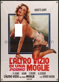 8t0466 EDUCATION OF THE BARONESS Italian 1p 1978 art of near-naked sexy Brigitte Lahaie spanked!