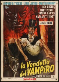 8t0467 El MUNDO DE LOS VAMPIROS Italian 1p 1964 different Mos art of Mexican vampire, very rare!