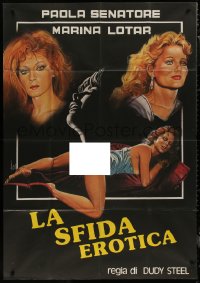 8t0470 EROTIC CHALLENGE Italian 1p 1986 Aller art of sexy Paola Senatore & Marina Lotar!