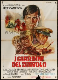 8t0495 HEROES WITHOUT GLORY Italian 1p 1971 art of Jeff Cameron & top stars by Ezio Tarantelli!