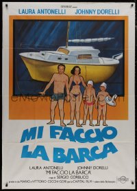 8t0503 I'M GETTING A YACHT Italian 1p 1980 Sergio Corbucci's Mi faccio la barca, family vacation art!