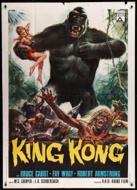 8t0513 KING KONG Italian 1p R1966 different Casaro art of the giant ape carrying sexy Fay Wray!