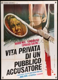 8t0558 PENALTY OF DEATH Italian 1p 1974 Luca art of bloody scissors & sexy woman in nightie!