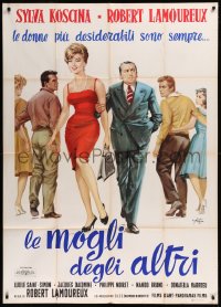 8t0567 RAVISHING Italian 1p 1961 Arnaldo Putzu art of Sylva Koscina, Robert Lamoureux & top cast!