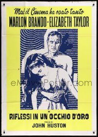 8t0570 REFLECTIONS IN A GOLDEN EYE dayglo Italian 1p R1970s different art of Liz Taylor & Brando!